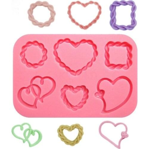 Handmade Love Square Round Frame Pendant Silicone Resin Mold Hollow Heart Frame Pendant Resin Casting Mold Craft Tools