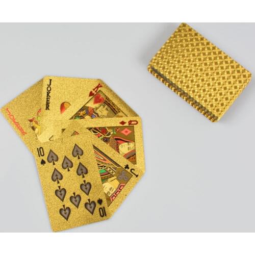 Gold Foil Plated Poker Plastic Poker Playing Cards Waterproof Cards Golden Playing Card Set Gambling Board Game Special Gift