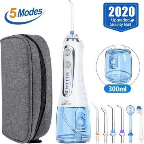 Teeth Cleaner+5 Jet 5 Modes Oral Irrigator USB Rechargeable Water Floss Portable Dental Water Flosser Jet 300ml Irrigator Denta