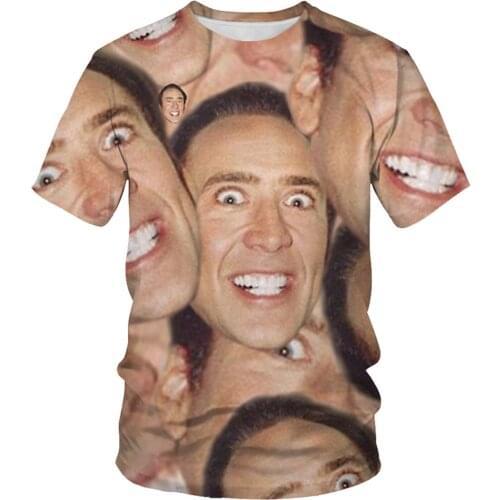 Summer fashion new mens T-shirt funny movie character 3D printing casual loose breathable trend top