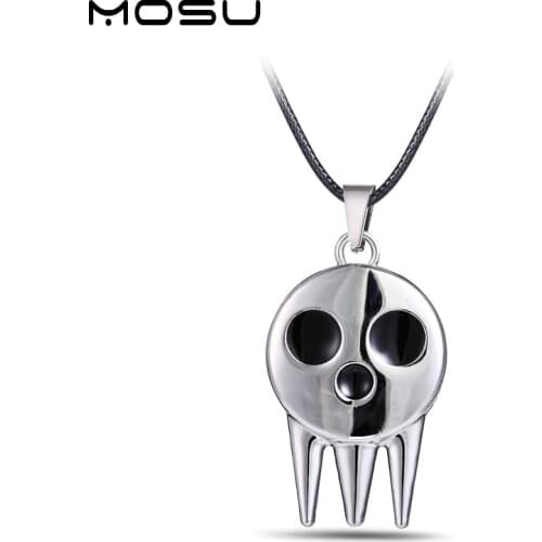 MOSU Hot Anime Soul Eater Metal Necklace the Kids Collar Skull Logo Pendant Cosplay Accessories Jewelry can Drop-shipping