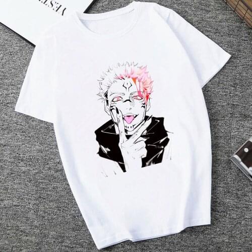 Jujutsu Kaisen Itadori Yuji Men T-shirt Cartoons Short Sleeved T Shirt O-neck Manga Vintage Casual Unisex New Anime Male Clothes