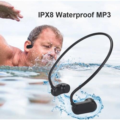 OKCSC Bone Conduction MP3 HiFi Music Player IPX8 Waterproof 8G 16G Swimming Sport Outdoor Players Earphone Style USB Charge
