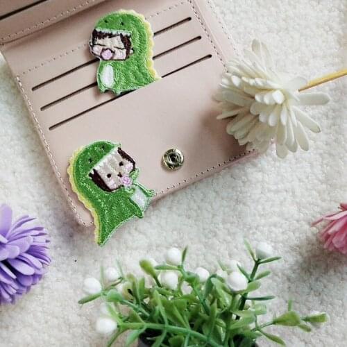 50pcs/lot Embroidery Patches Cartoon couple dinosaur Jacket Jean Backpack Clothing Decoration Diy Iron Heat Transfer Applique