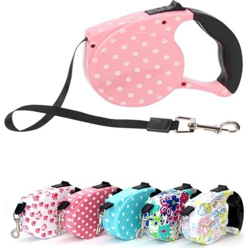 5M Colorful Retractable Dog Leash Extending Puppy Walking Leads Pet Dog Running Leashes Hands Freely Great For Walking Dog