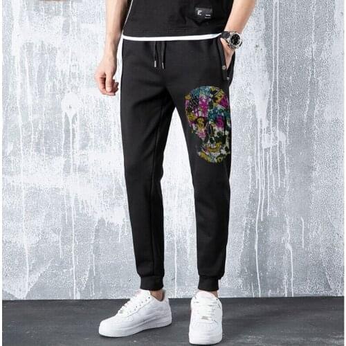 2020 New Men Jogging Pants Hip Hop Streetwear Male Rhinestones Trousers Breathable Autumn Male Hot drill Sweatpants