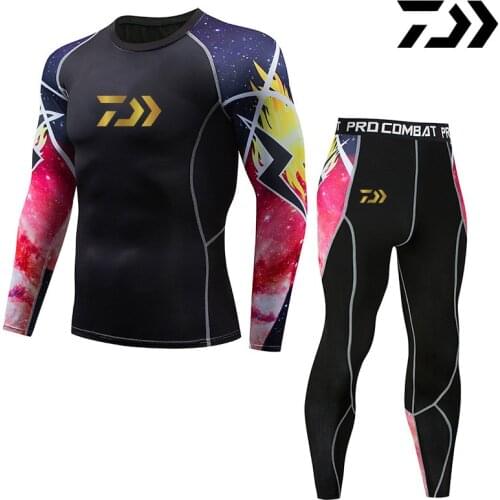 2021 New Long sleeve Daiwa Fishing Clothes Sets Men Outdoor Sports Breathable Quick Dry Anti UV 40+ Fishing Jersey Fishing Pants