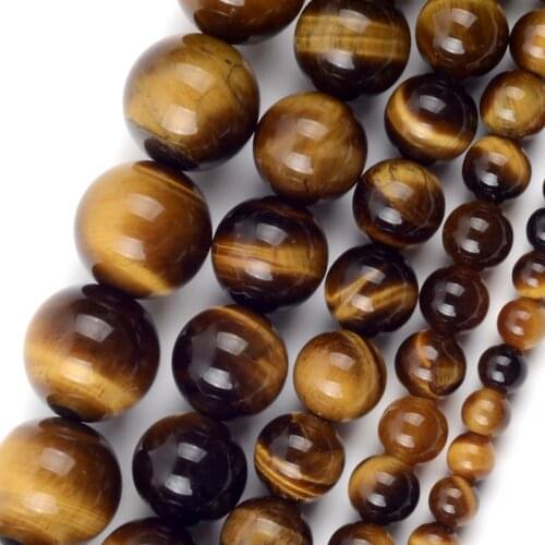 Wholesale Natural Round Yellow Tiger Eye Stone Loose Beads For Jewelry Making Diy Bracelet Necklace 4 6 8 10 12mm Pick Size