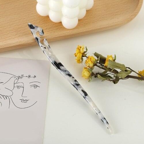 Celluloid Acetate Hair Stick Fork Vintage Tortoise Shell Hollow Out Chopstick Hairpin Updo Chignon Pin Bun Holder Decorative Sty