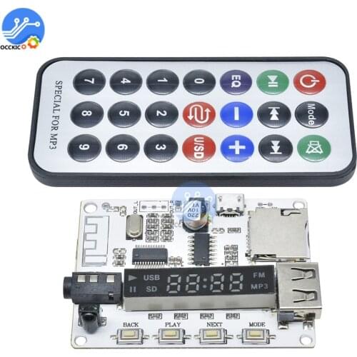 Bluetooth MP3 Decoder Board Decoding Player Module FM Radio USB/TF Micro SD LCD Screen IR Infrared Remote Controller