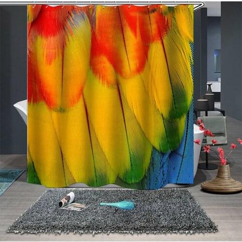 Feather Thickened Waterproof and Mould Proof Polyester Print Bathroom Curtain Personalized Creative Home Shower Curtain