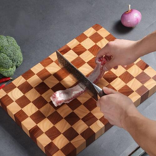 Acacia Wood Cutting Board Rectangle End Grain Butcher Block