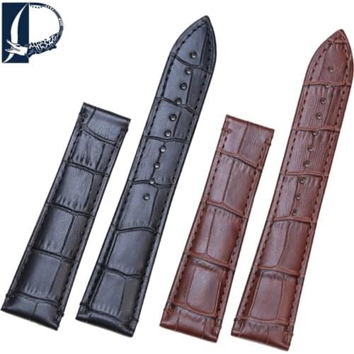 PESNO Cow Hide Leather Watch Band Men Watch Accessories Suitable for Oris Culture Black Brown Wrist Band Strap