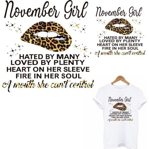 Sexy leopard lips Thermo Strips Sticker On Clothes Applique DIY Washable Iron On Patches For Clothing Fashion Girl T-shirt Patch