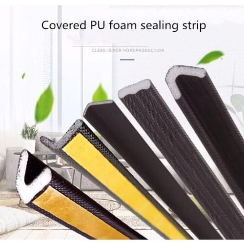 Freeshipping，PU Foam Sound Proof Weather Draught Excluder Seal Door Window Gap Insulation E/I/L/D/V Type Strips