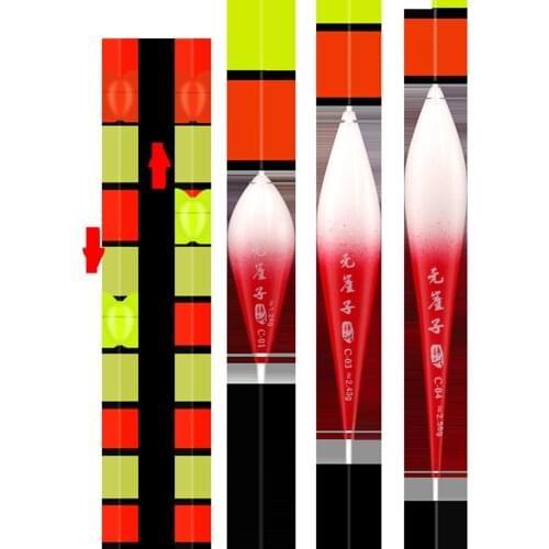 1PCS Composite Nano Fishing Floats Shallow Water Buoy Big Buoyancy Color Gradual Change Bobber Fresh Water Fishing Accessories