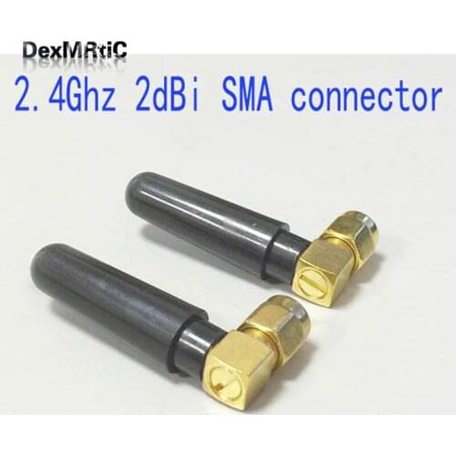 10pc 2.4Ghz Antenna 2dbi WIFI aerial Bluetooth Zigbee Module SMA Male Right Angle wholesale price modem external antenna