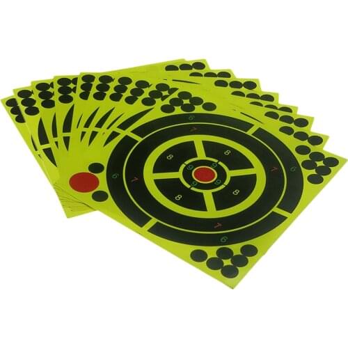 10pcs Shooting Targets Reactive Splatter Adhesive Paper Target 20x20cm