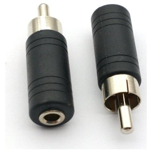 100 pcs 3.5 mm Female Mono Jack to RCA Phono Male Plug Audio Convertor