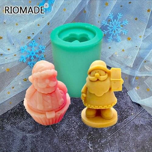 3D Santa Claus Snowman Silicone Mold Chocolate Cake Cupcake Fondant Baking Mould DIY Candle Gypsum Making Christmas Decoration