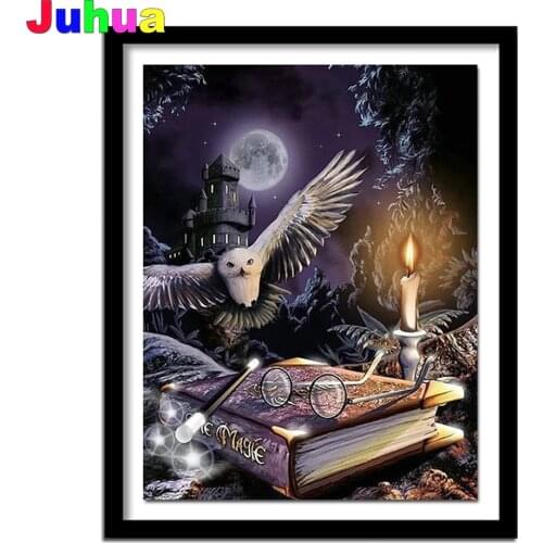 Animal owl DIY diamond painting full square/round drill mosaic castle magic book diamond embroidery home decor drop shipping