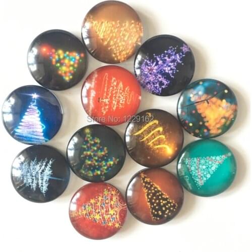 Free shipping (12pcs/lot) Various Christmas Tree fridge magnet for Christmas Gift Cartoon message sticker home decoration