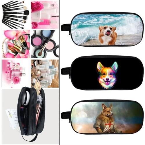 3D Print Welsh Corgi Pembroke Pencil case Harajuku Cosmetic Bag Women Make Up Bag Pet Dog Cartoon School Supplies Stationery bag