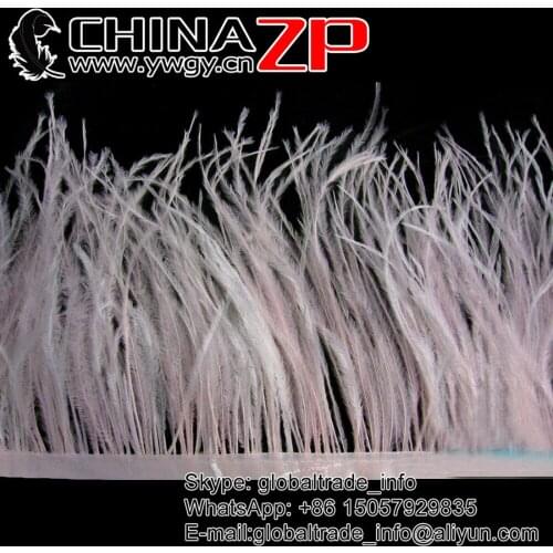 CHINAZP Yiwu ZP Crafts Co., Ltd 2yards/color/lot Good Quality Dyed Pink Ostrich Feathers Trim