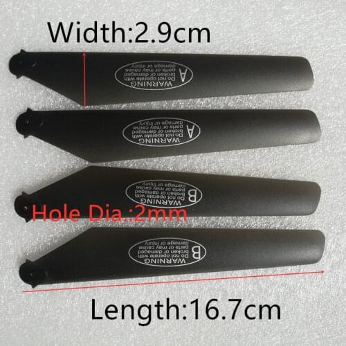 Length 167mm 16.7cm 2mm Hole Main Blades Propellers Rotors For SY-8088-47/48 R/C Helicopters Airplane Toys Model Spare Parts