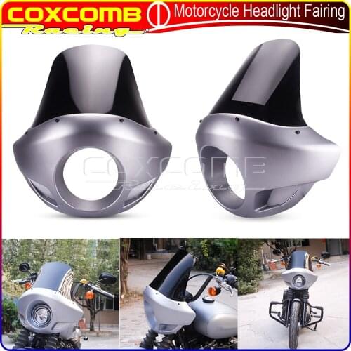 For Harley Touring Sportster Dyna Street Bob FXDB Motorcycle 5.75 inch Headlight Cover Windshield 35-49mm Fork Sport Fairing