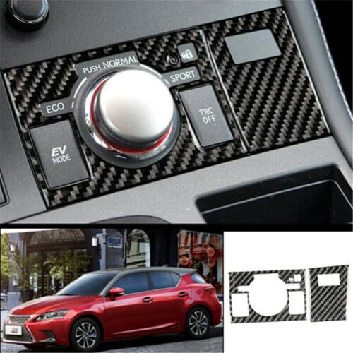 For Lexus CT200h 2011-2017 Black Carbon Fiber Sport mode cover trim 2PCS Car modification Auto parts