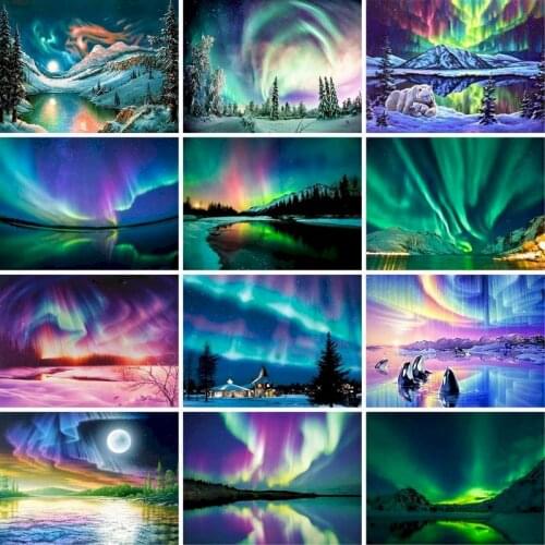 GATYZTORY 60x75cm Frameless Painting By Numbers color sky Landscape pictures by numbers DIY For Home Decoration Gift