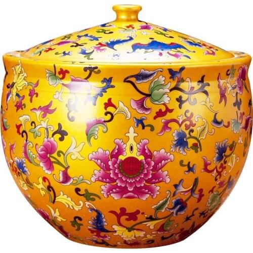 Jingdezhen pottery 2.5KG 5kg jarrice pot pig rape seed tea oil tank tea pot bucket pickle 5kg jar