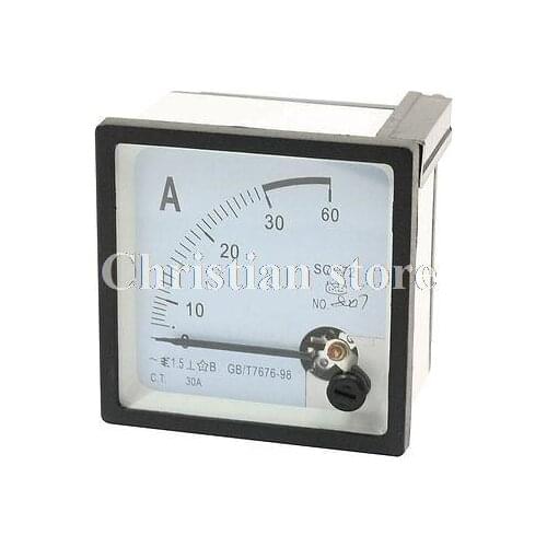 Square Shape Analog Panel Ammeter Gauge Ampere Meter SQ-72 AC0-30A