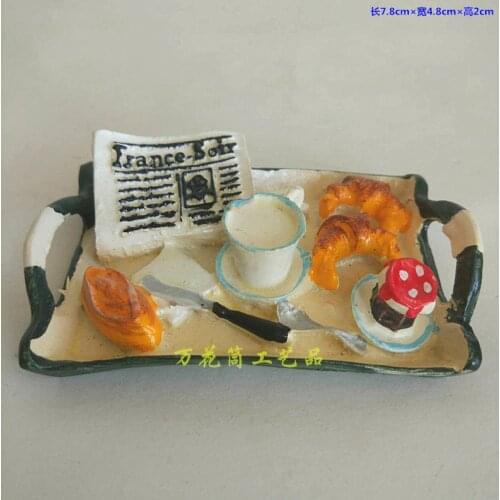 Breakfast tray Milk cake French Evening News Factory direct sales Psychological sand table sandware Resin food model