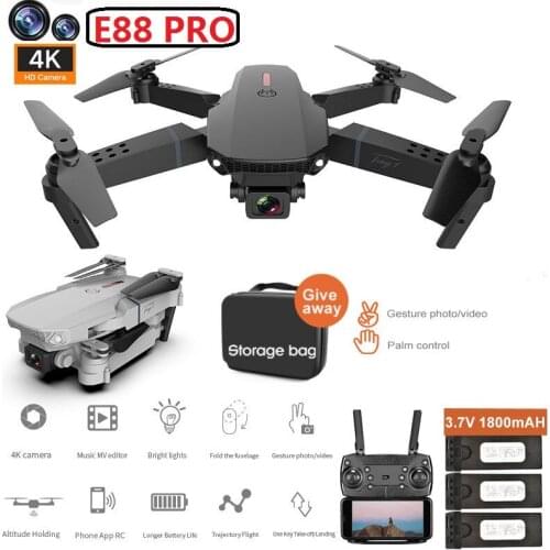 E88 Mini Drone 4K HD Dual Camera Visual Positioning 1080P WiFi Professional FPV Foldable Drone Height Preservation RC Quadcopter
