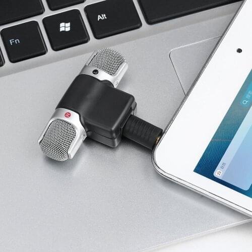 3.5mm Mini Jack Microphone Portable Digital Stereo Microphone Left and Right Channel Stereo For PC Laptop Notebook Recording
