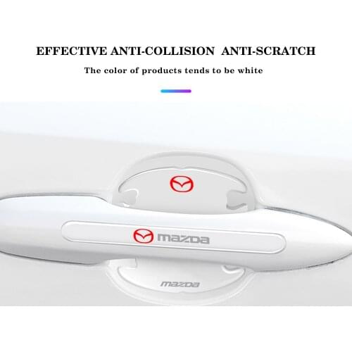 Car Door Bowl Sticker Car Handle Scratches Protection Film Transparent Sticker For MAZDA 3 BK BL5 CR CW 6 II GH CX-7 ER MX-5 NC