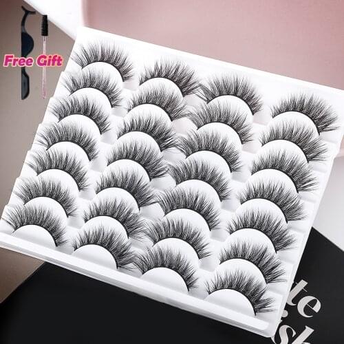 5/8/14Pairs Natural False Eyelashes Dramatic 3D Mink Lashes HandMade Fake Eyelash Extension Reusable Makeup Tool maquiagem