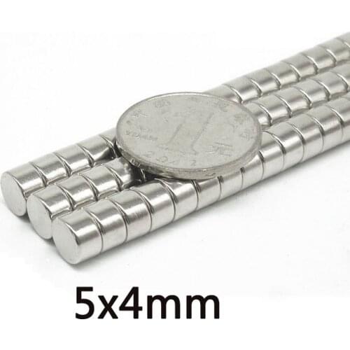 100/200/300PCS 5X4 mm Permanent NdFeB Strong Powerful Magnetic Mini Small magnet N35 Round Magnets 5x4mm Neodymium Magnet Dia