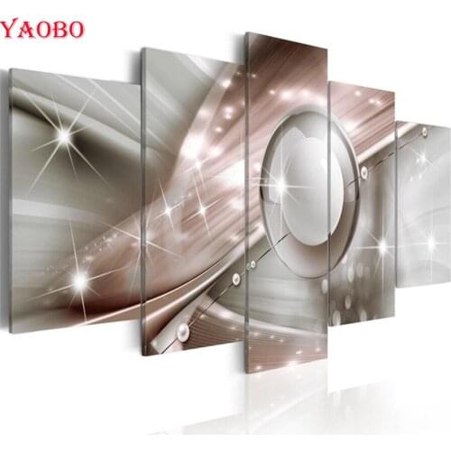 New DIY Diamond painting 5 Pieces Abstract Painting 3d cross stitch diamond embroidery Rhinestone mosaic pattern Home Decor