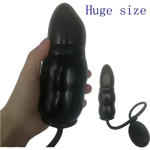 HOWOSEX New huge Inflatable Anal Plug Dildo Pump Penis Massager Cock Anal Sex Toy Butt Plug Blow-Up Expandable for Women/Men