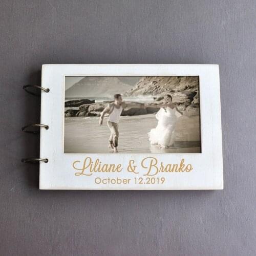 Personalized Wedding Guest Book, Photo Wedding Guestbook, Custom Wedding Album, Custom Wood Book, Engagement Anniversary Gift