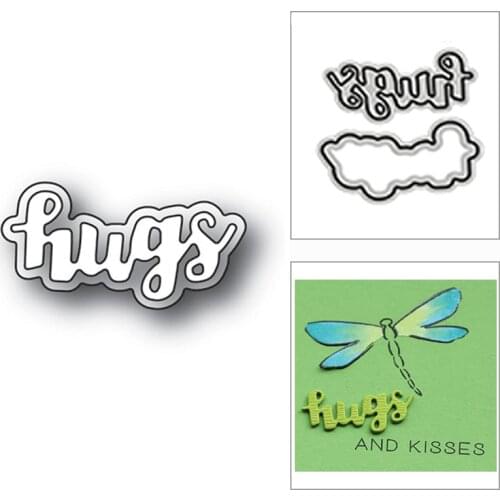 New Hugs Handwritten Word Script 2020 Metal Cutting Dies for DIY Scrapbooking and Card Making Decor Embossing Craft No Stamps