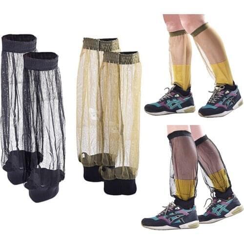 Anti Mosquito Mesh Net Leg Gaiters Bug Sleeves Leg Covers for Outdoor Camping Hiking Fishing