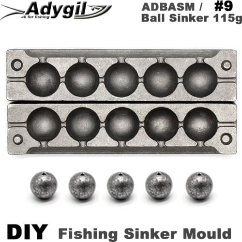 Adygil DIY Fishing Ball Sinker Mould ADBASM/#9 Ball Sinker 115g 5 Cavities