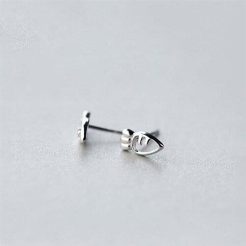 925 Sterling Silver Stud Earrings Cute Carrot Hollow For Women Girl Gift Jewelry