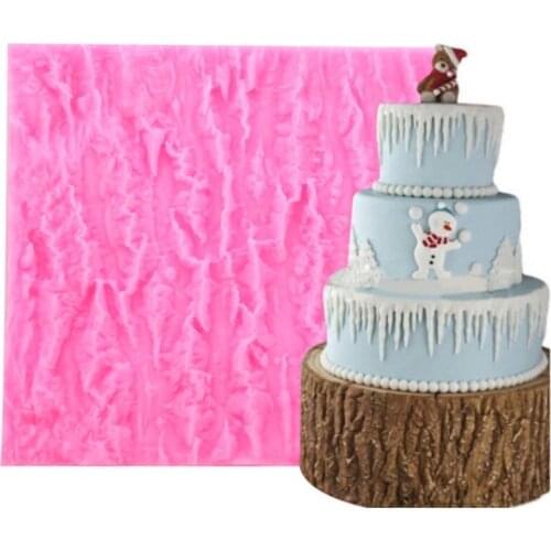 Tree Bark Shape Silicone Mold Modeling Cake Decoration Fondant Chocolate Pudding Cookie Soap Silicone Molds Baking Tools