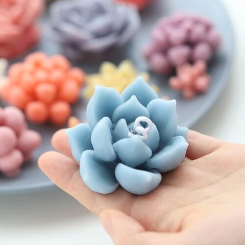 DIY Succulent Plant Silicone Mold Aromatic Candle Making Soap Resin Fondant Jelly Pudding Cake Mold Craft Supplies Home Decor