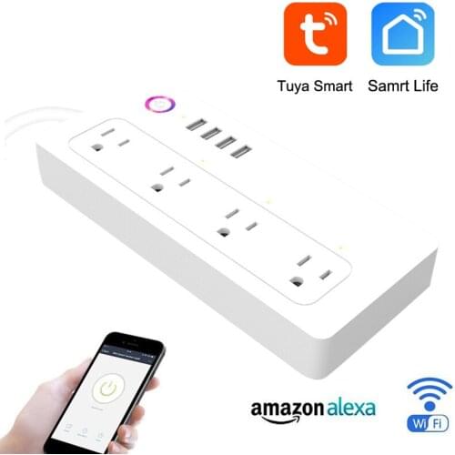 Tuya Smart Sockets Surge Protector With Usb 1.5m Extension Cord WiFi Power Socket Us Plugs For Sockets By Alexa Google Assistan